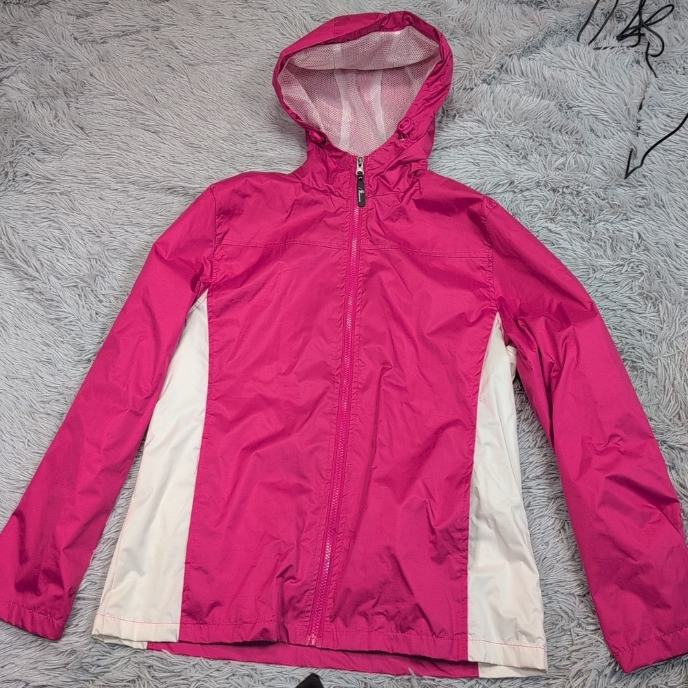 I‎ 5 Apparel Jacket Womens M Pink Hood Comfort Pockets Athletic Windbreaker